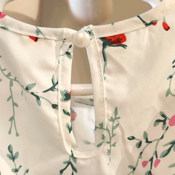 NEW GIRLS DRESS RUFFLE ON SLEEVELESS SLEEVE RED ROSE DRESS SIZE 2T - Picture 6 of 9